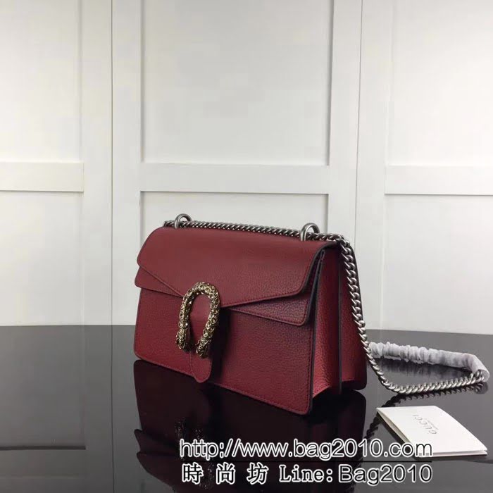 GUCCI古馳原單 新款 專櫃品質原單貨實物實拍 400249 棗紅全皮 對正品雙色皮 鏈條單肩斜挎包 HY1014